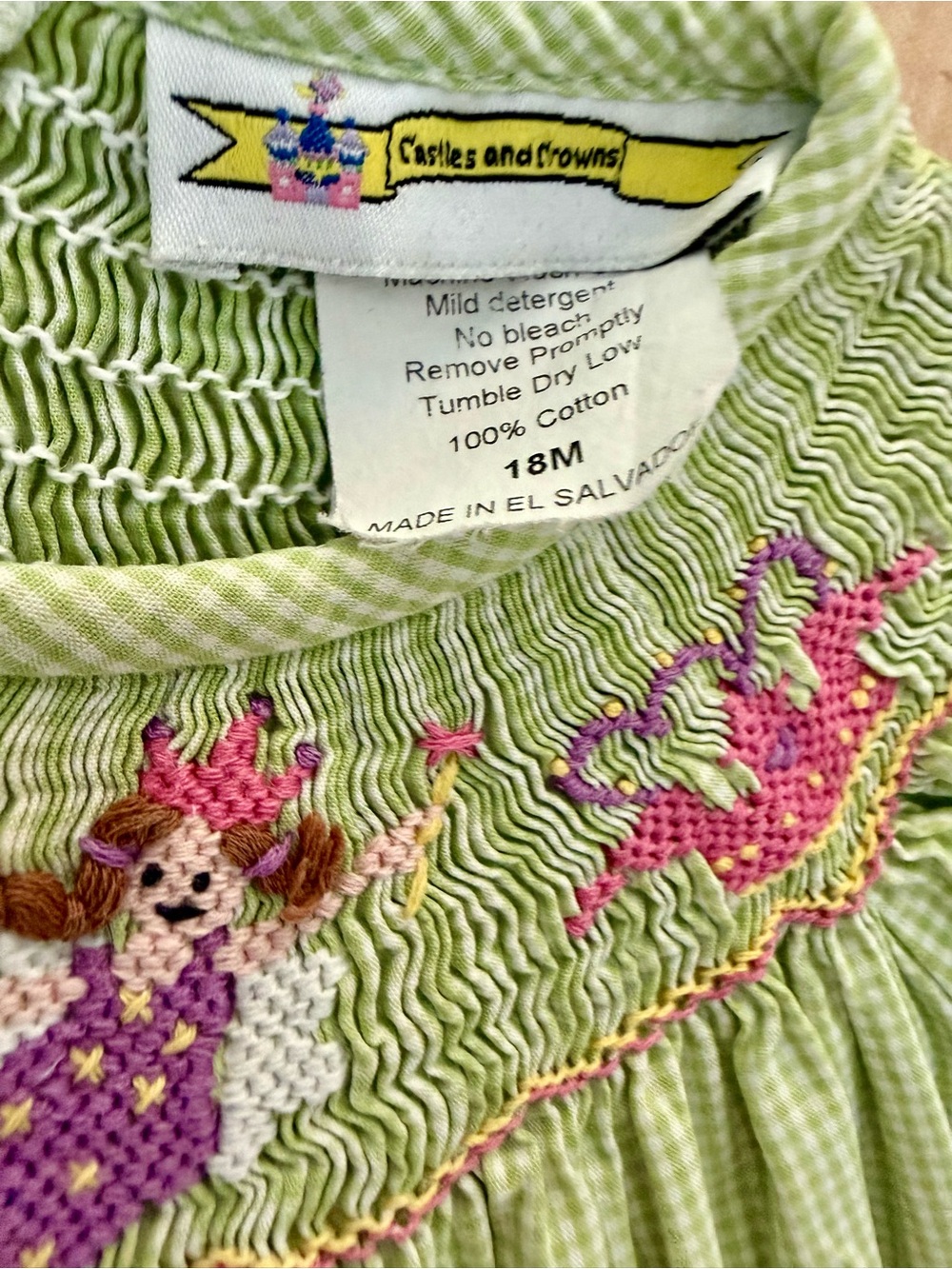 Castles and Crowns Girls' Green Smocked Fairy Dress - Picture 2 of 4